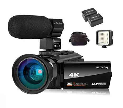 AiTechny Video Camera 4K Camcorder