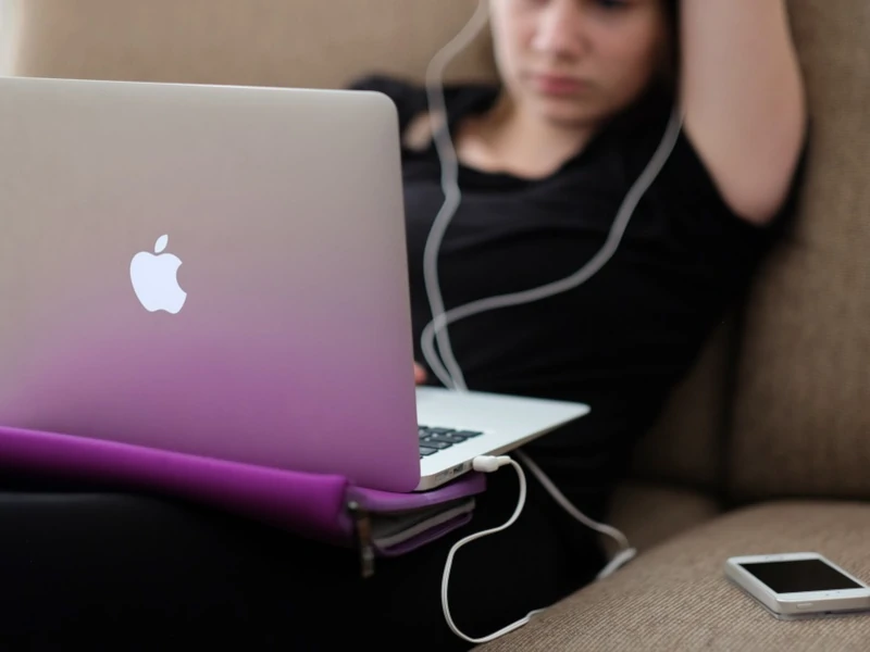 Woman with multiple Apple devices