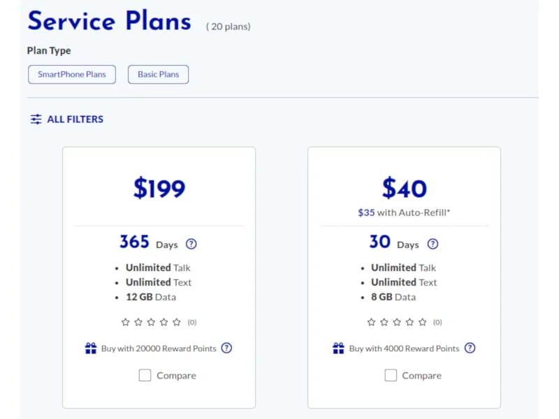 Tracfone plans purchase screen